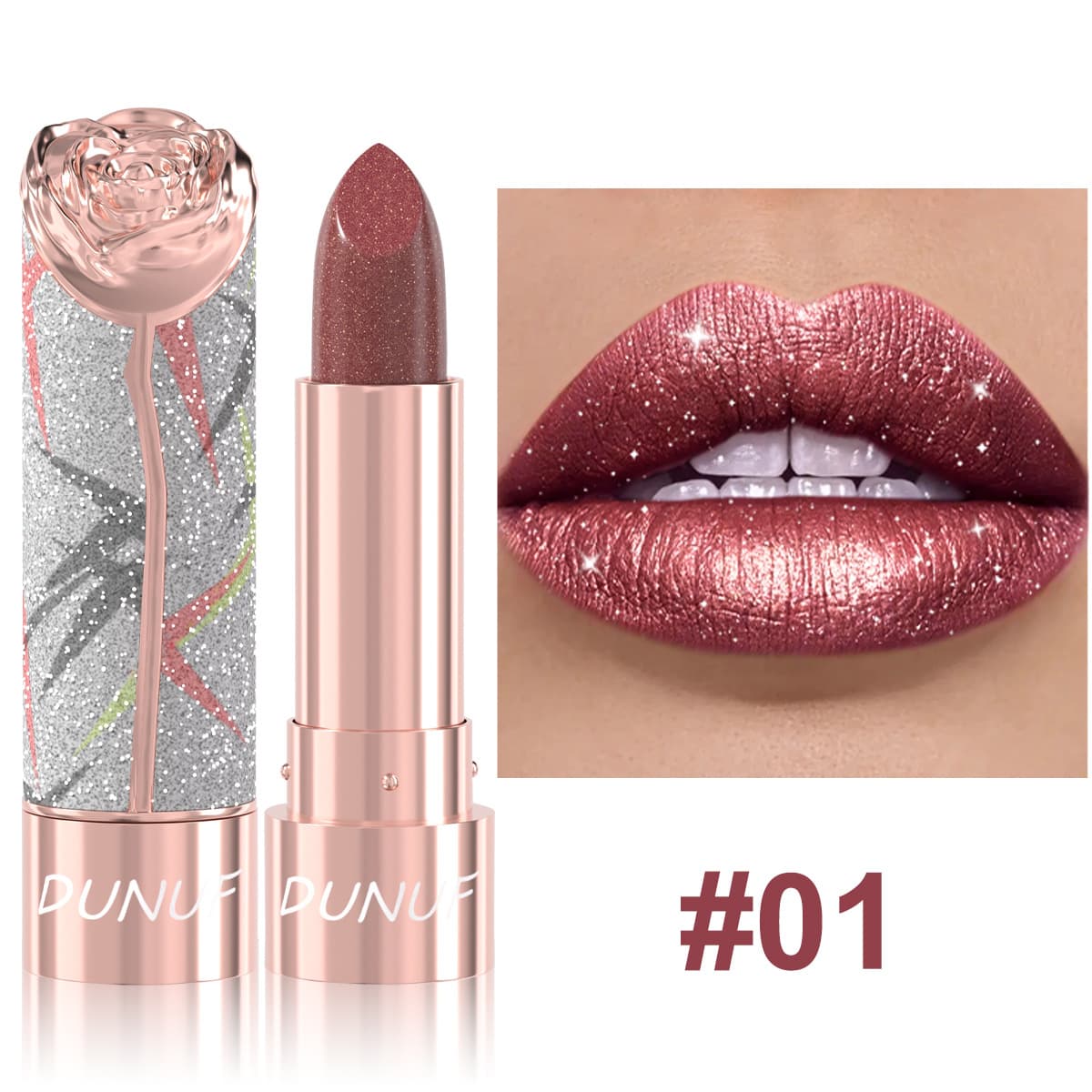 Dunuf Metallic Shine Shimmer Lipstick shade 1457c01